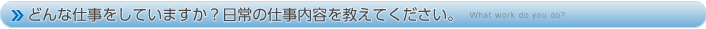 どんな仕事をしていますか?日常の仕事内容を教えてください。